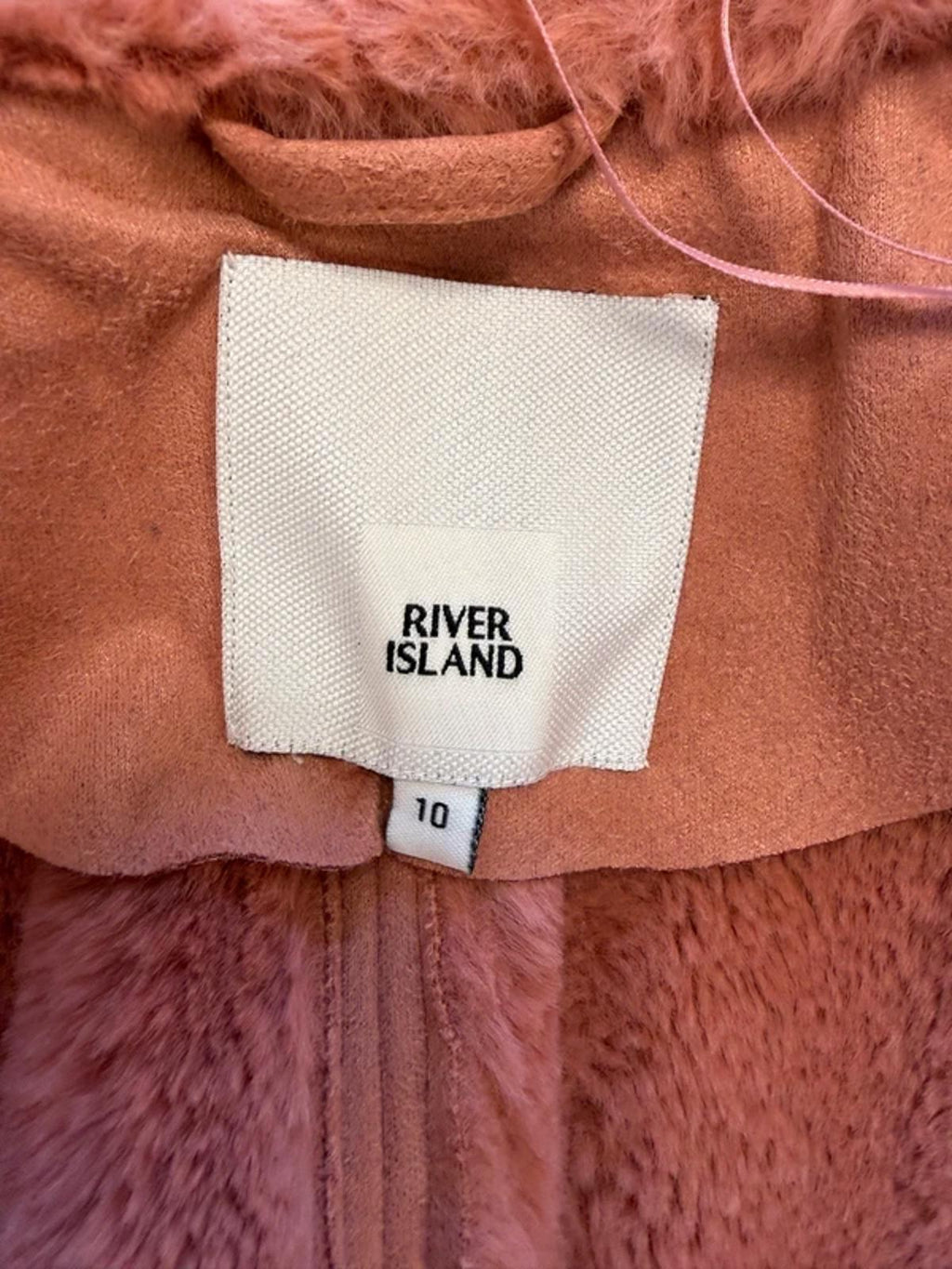 River Island Pink Faux Fur & Suede Biker Jacket 10