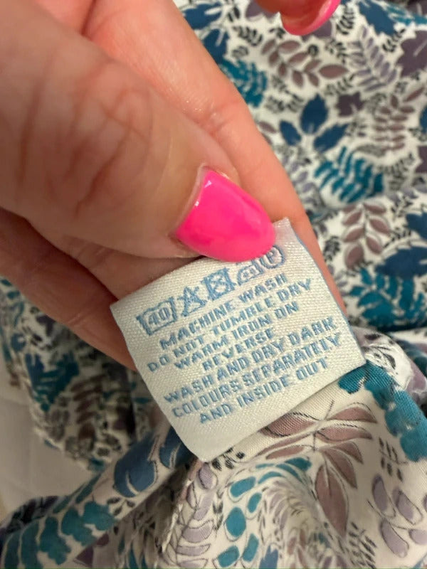 Boden Blue Floral Leaf Shirt 14