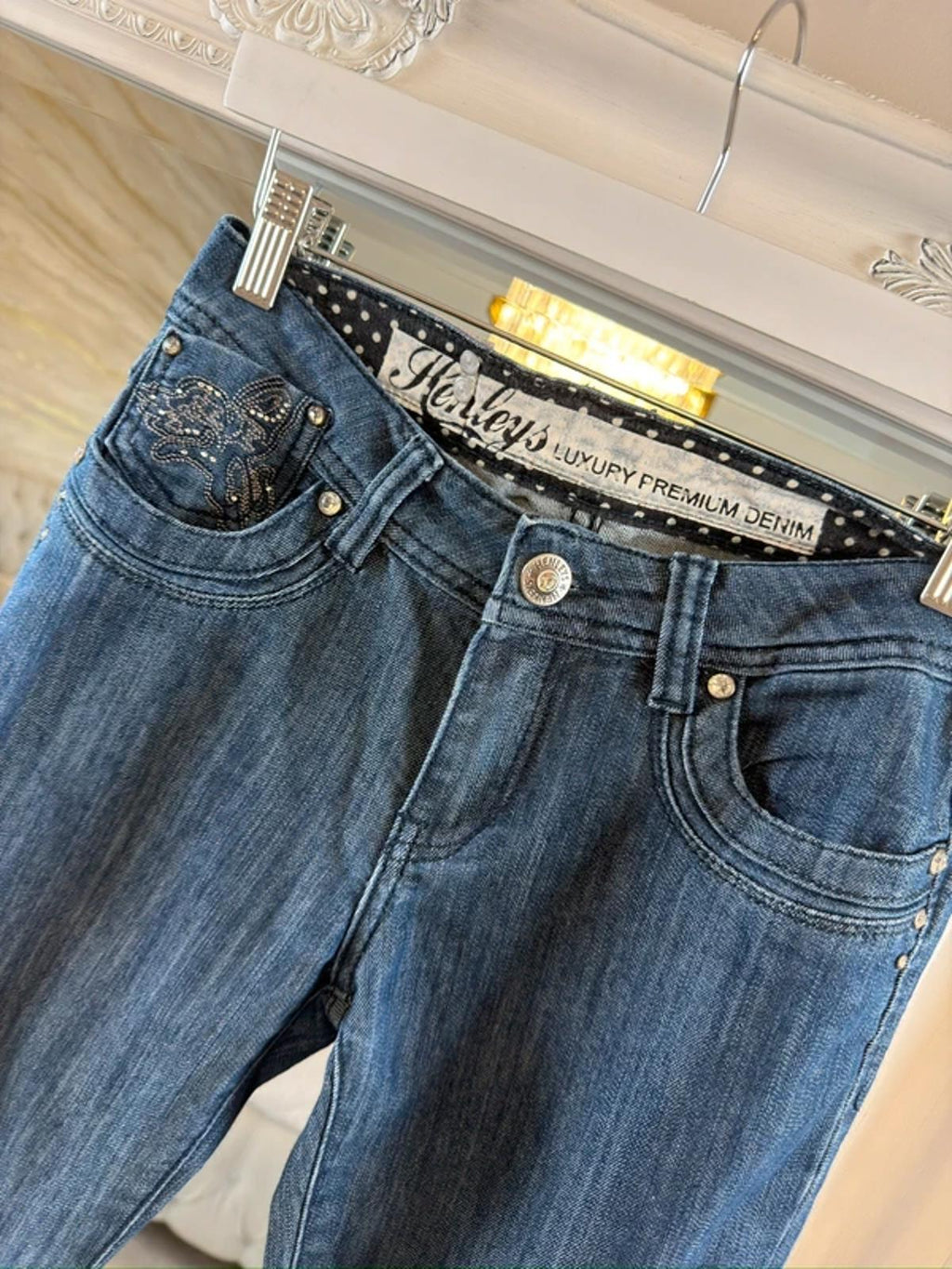 Henley’s Luxury Premium Embellished Denim Mid Rise Jeans XS