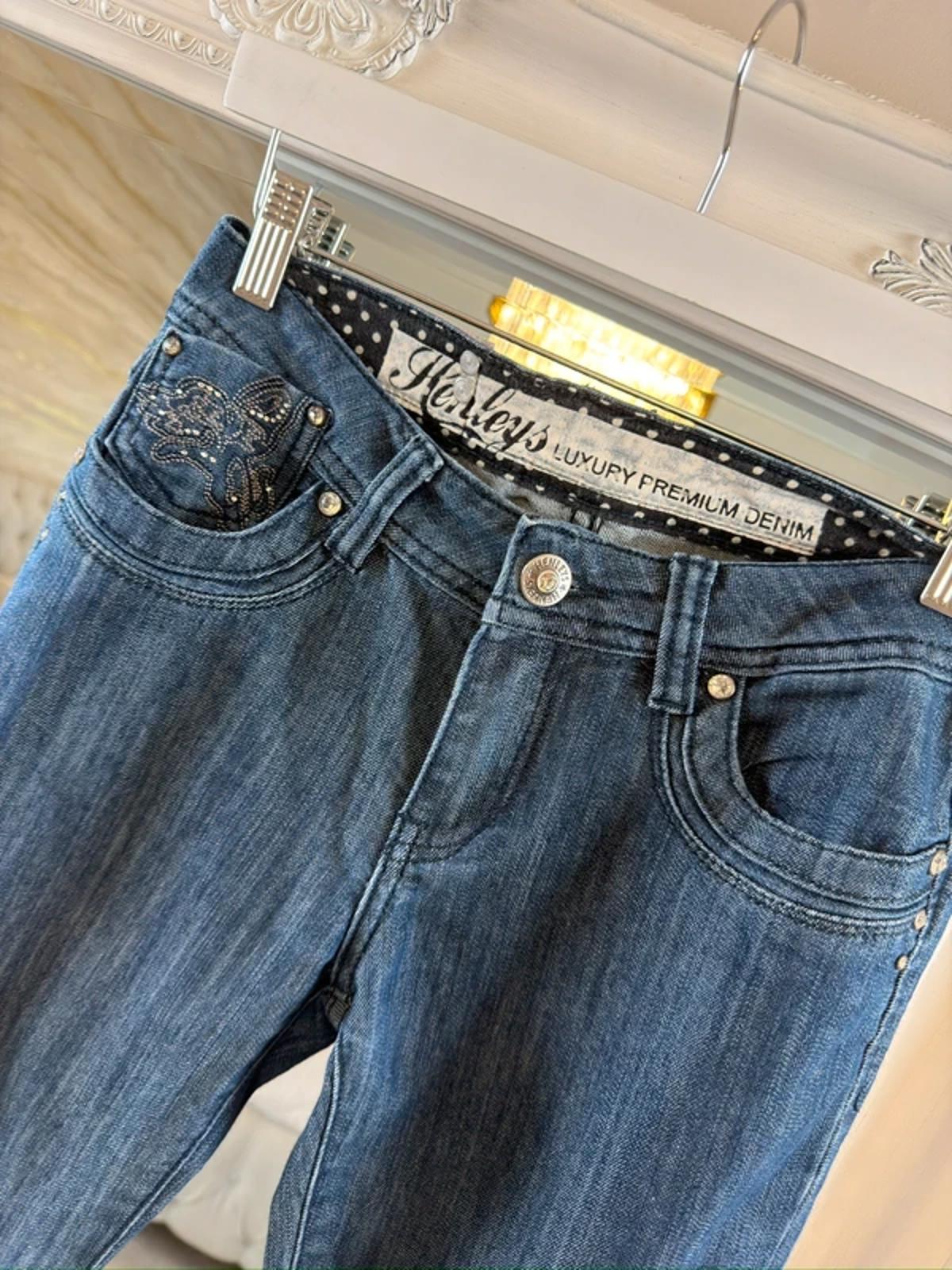 Henley’s Luxury Premium Embellished Denim Mid Rise Jeans XS