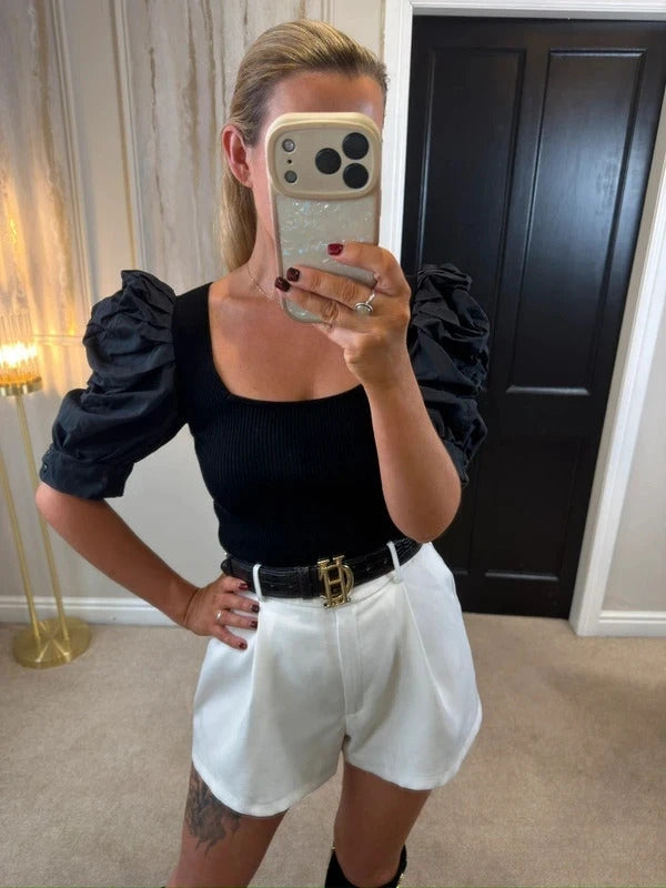 River Island Black Puff Sleeve Top 10