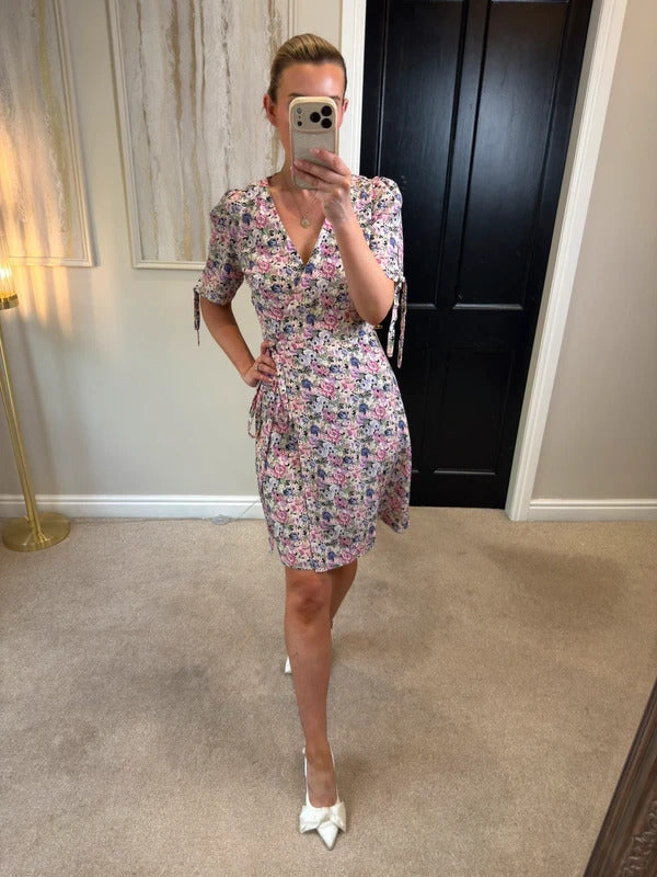 Paris Atelier & Other Stories Pink Floral Wrap Dress 10