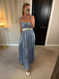 M&S Light Blue Relaxed Maxi Dress 8