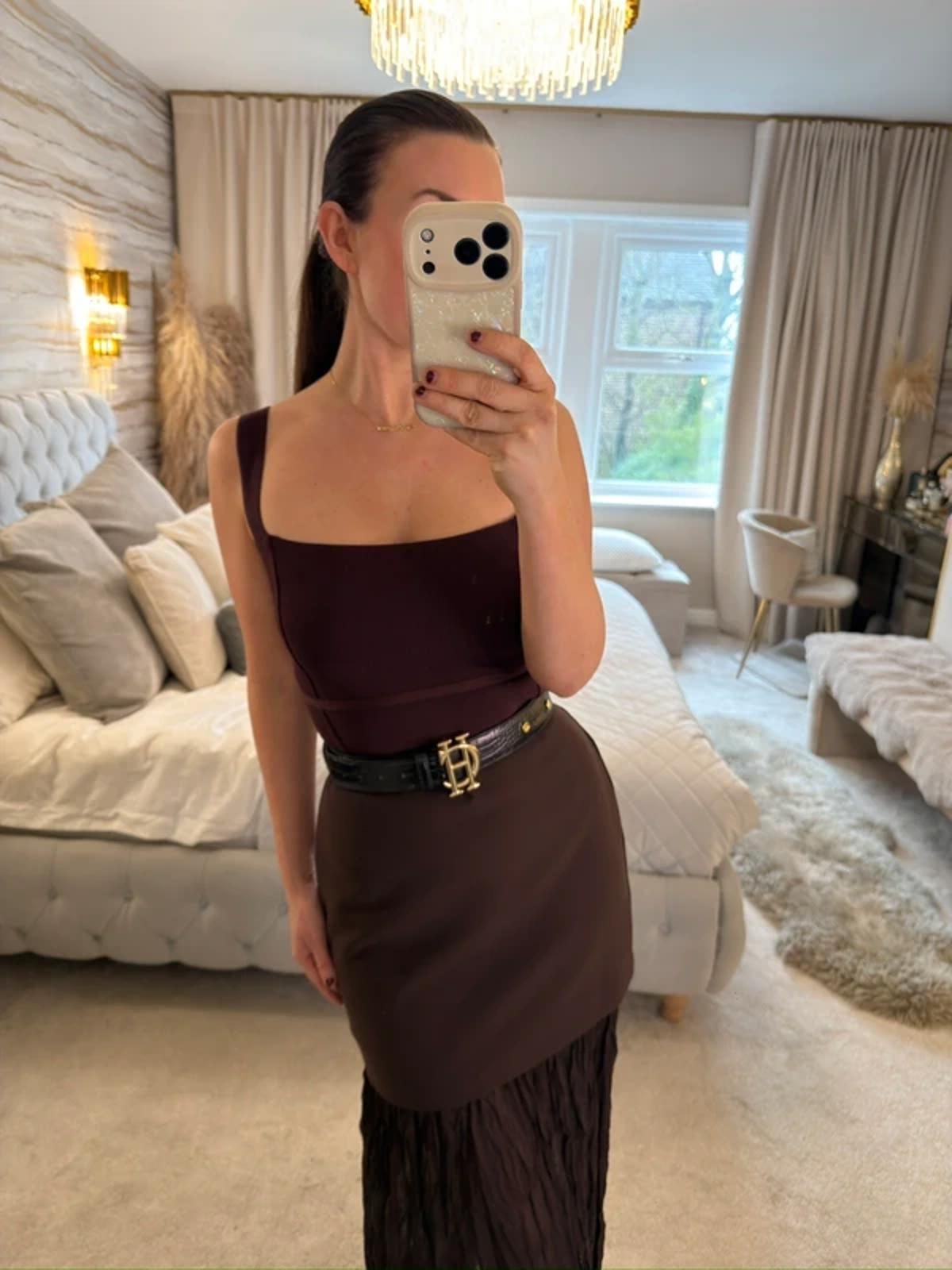 Zara Brown Knitted Top XS