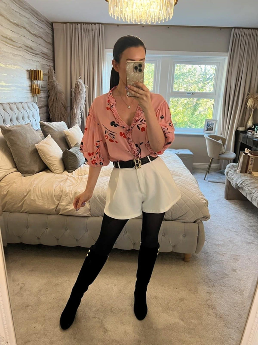 River Island Pink Floral Blouse 16