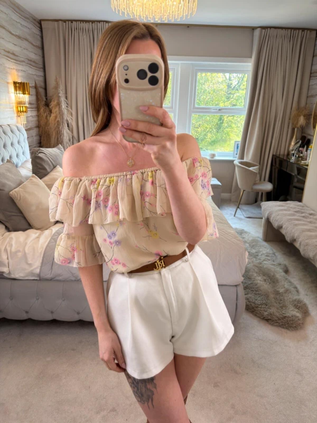 River Island Cream Frill Boho Blouse 8