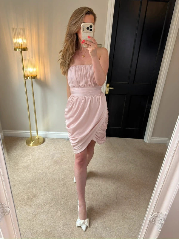 H&M Pink Draped Mini Dress BNWT 10
