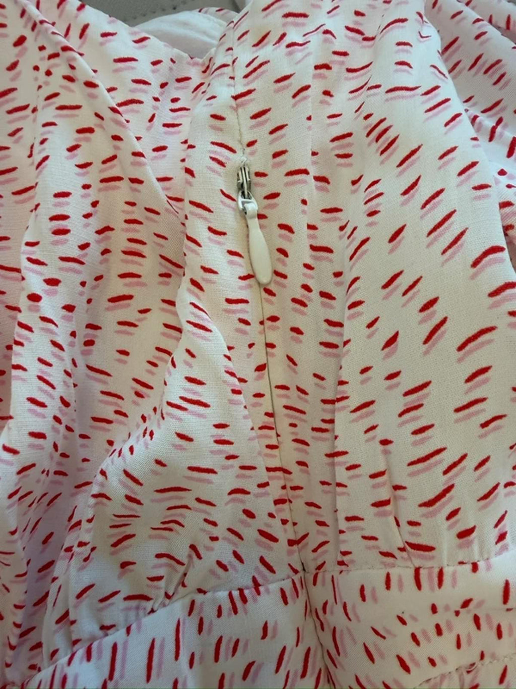 & Other Stories White & Red Belted Midi Dress 14