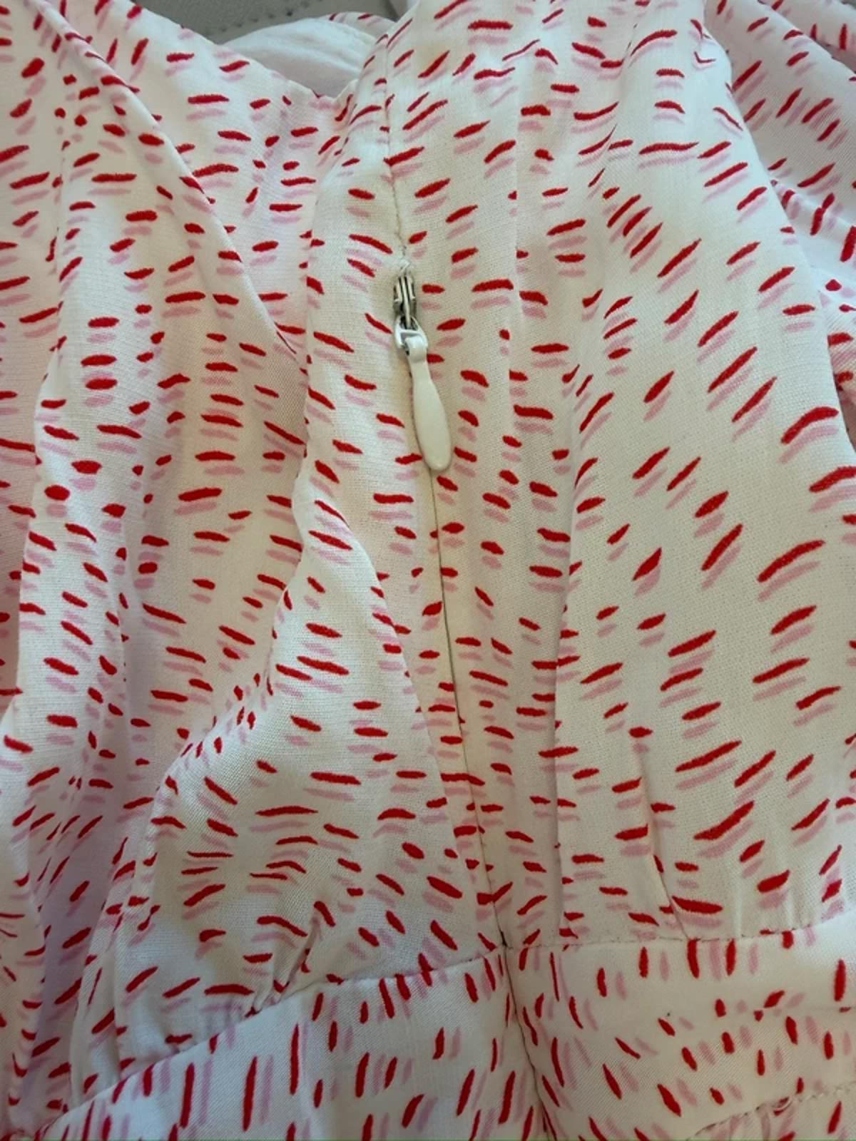 & Other Stories White & Red Belted Midi Dress 14