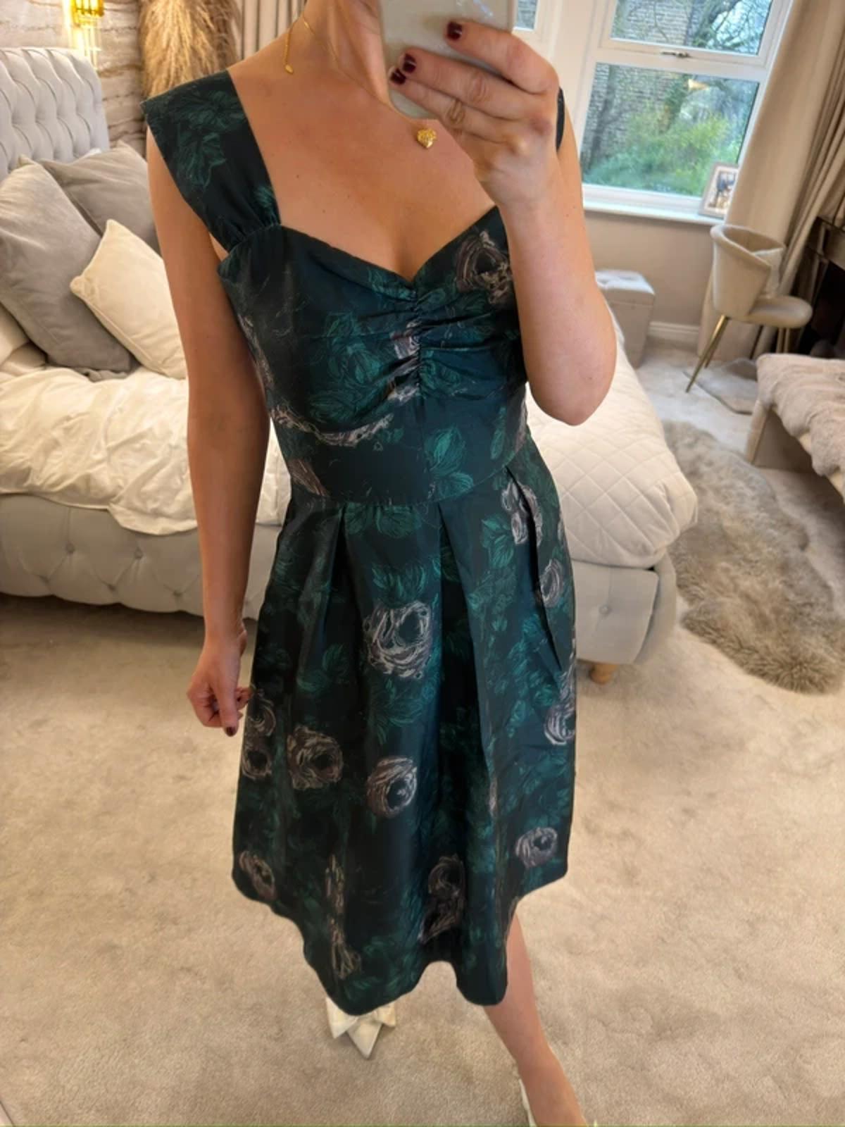 Ariella London Green Floral Midi Dress 12