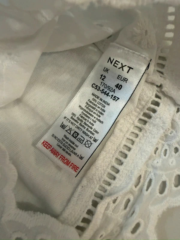 Next White Broderie Anglaise Puff Sleeve Top 12