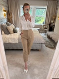 Zara Camel Brown High Waisted Trouser Large