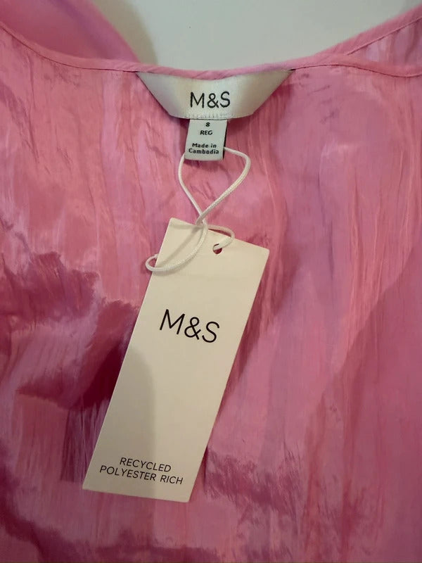 BNWT Marks & Spencer’s Pink Midaxi Belted Dress 8