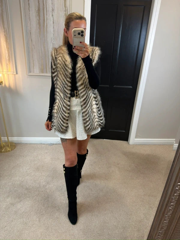 Armani Exchange Faux Fur Gilet Small