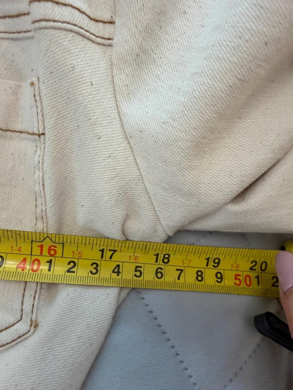 Zara Cream Denim Fitted Shirt Large