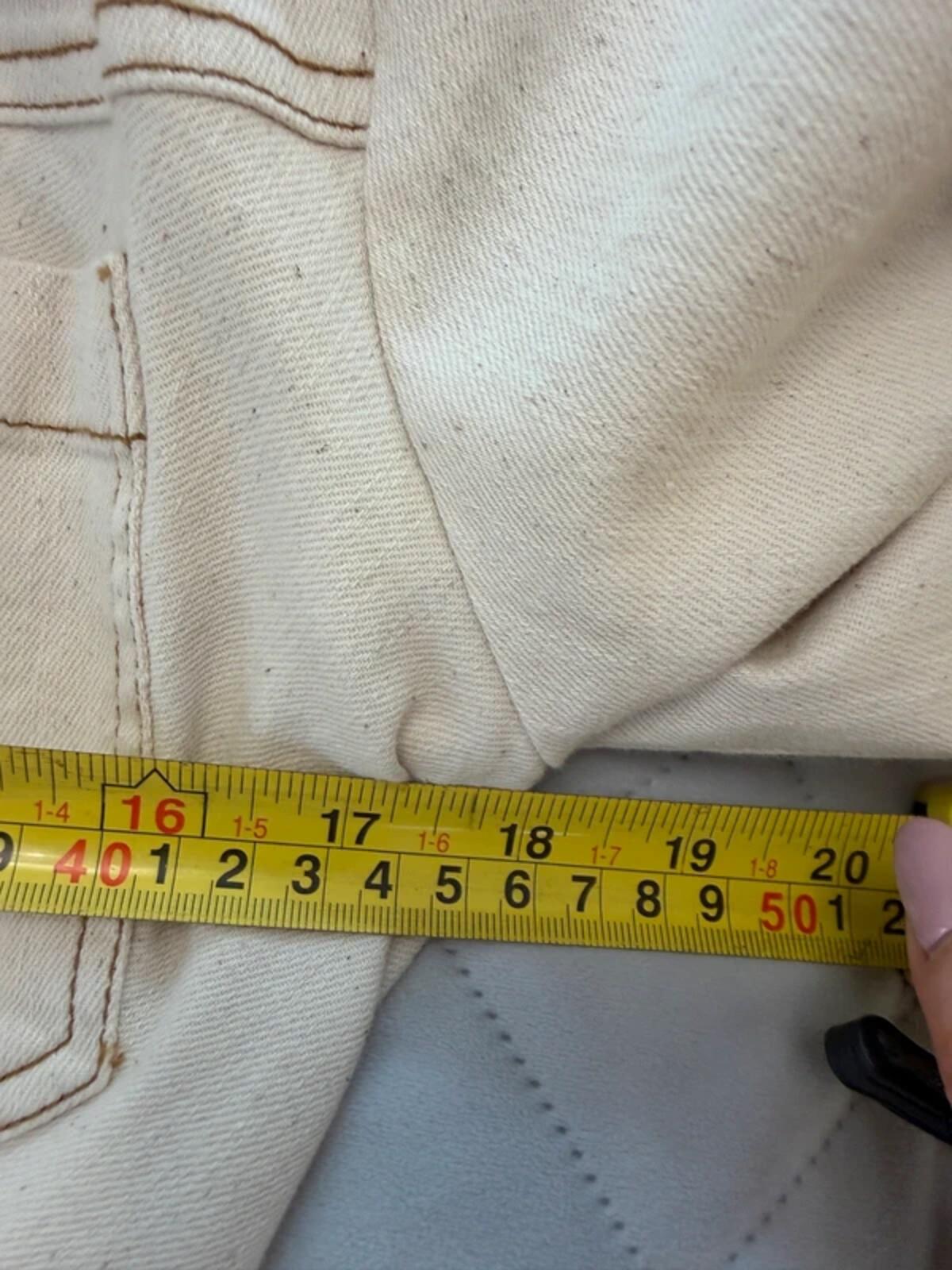 Zara Cream Denim Fitted Shirt Large