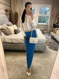 BNWT River Island Blue Ribbed Maxi Skirt 10
