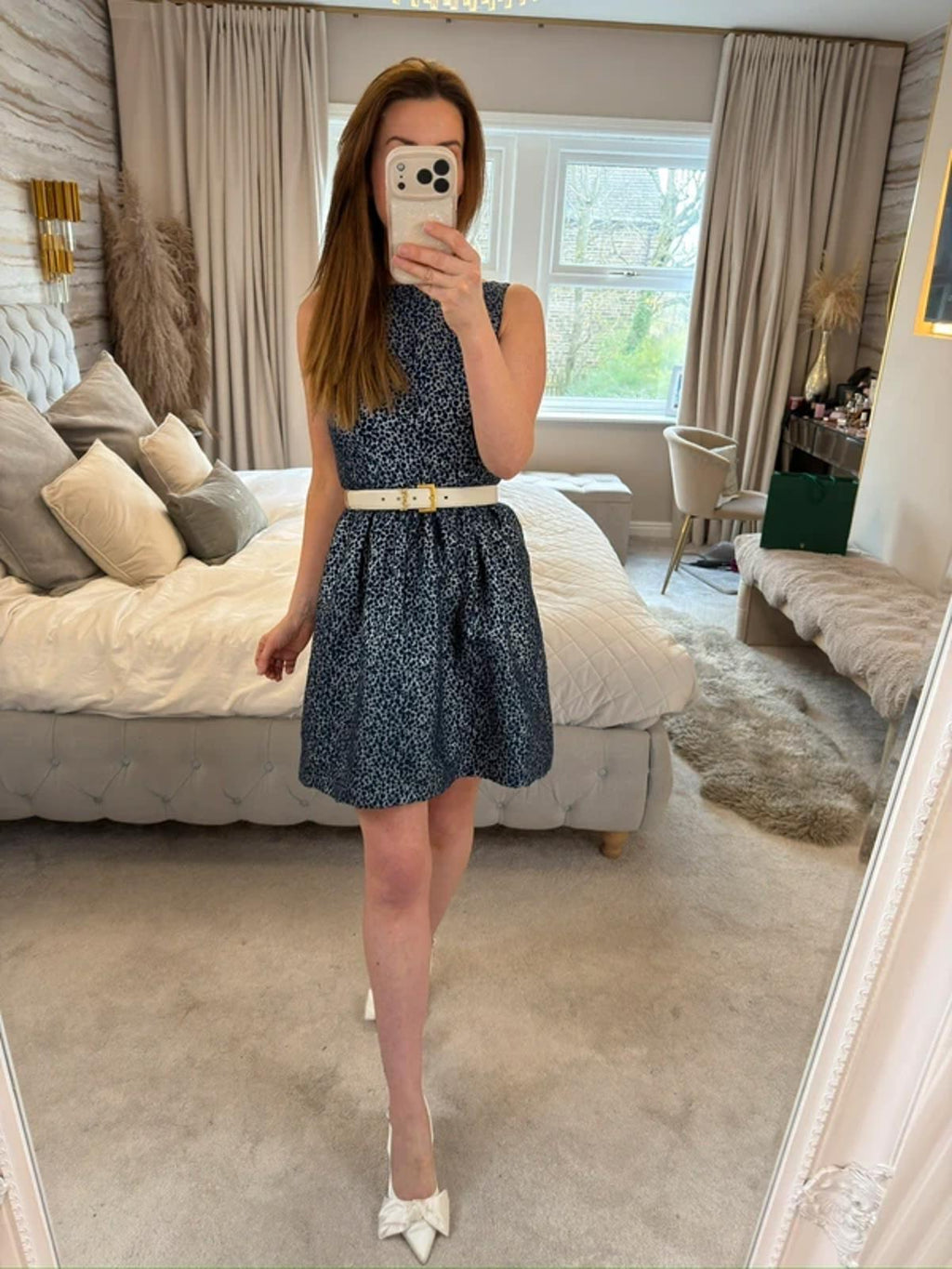 BNWT Alice + Olivia Navy & Silver Mini Dress 8