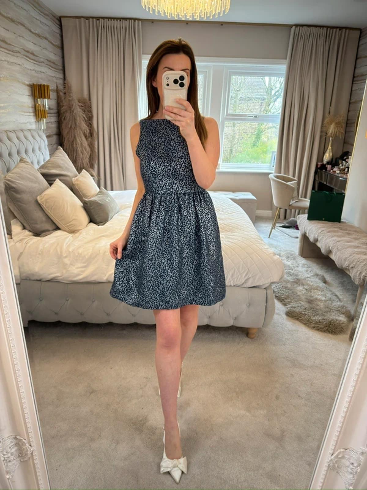 BNWT Alice + Olivia Navy & Silver Mini Dress 8
