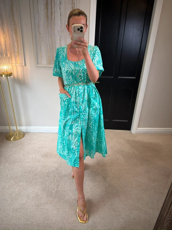 Orientique Turqoise Oversized Shirt Dress 10