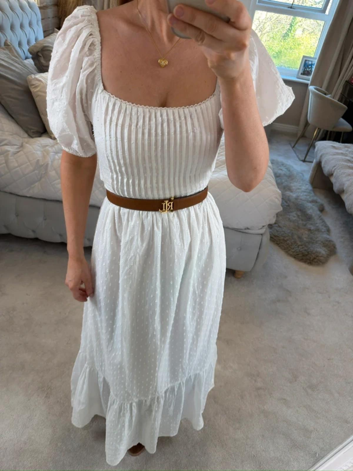 BNWT Asos White Dobby Dress XS