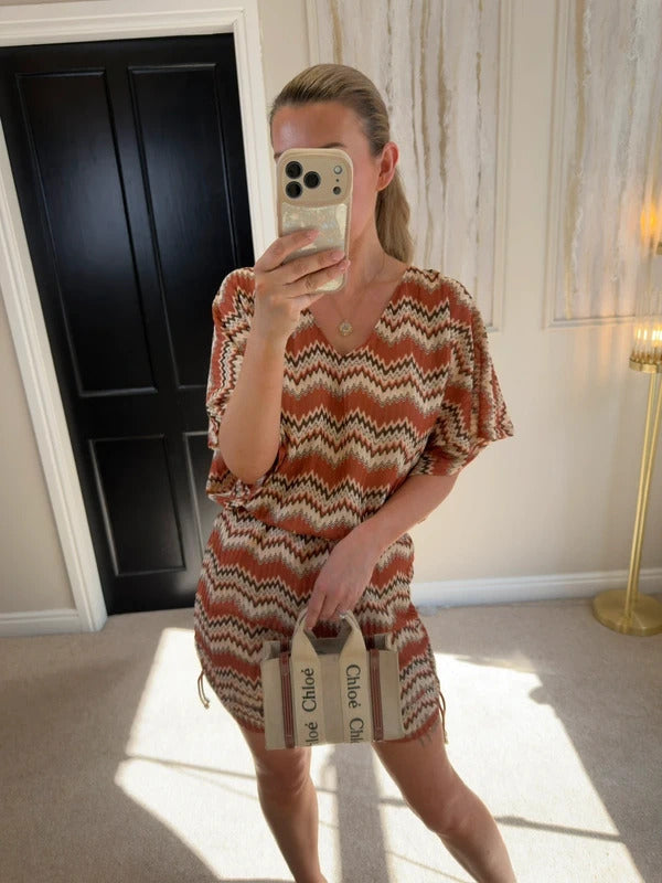 South Beach Copper Crochet ‘Poolside’ Ruched Cover Up 12
