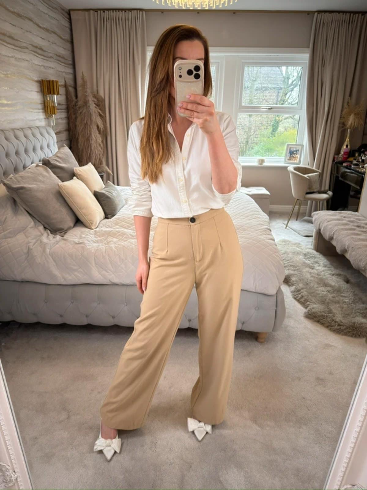 Bershka Camel Wide Leg Trouser 10