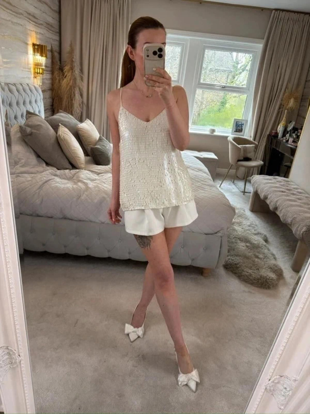 Modern Rarity Cream Sequin Blouse 12
