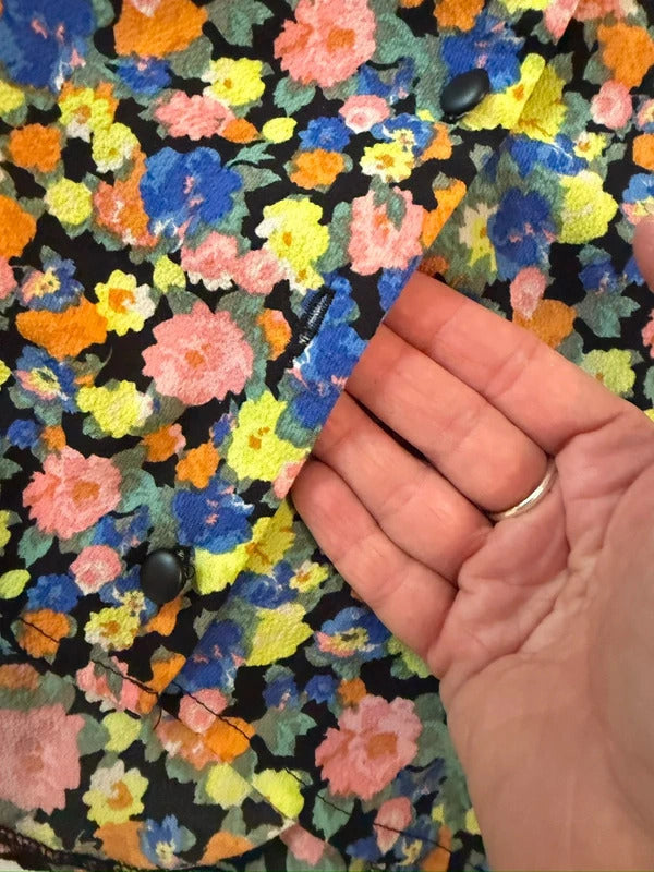 ASOS Multicoloured Floral Tie Back Blouse 10