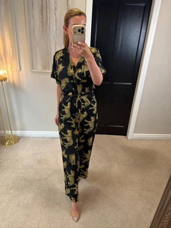 BNWT Dancing Leopard Black Leopard Jumpsuit 6