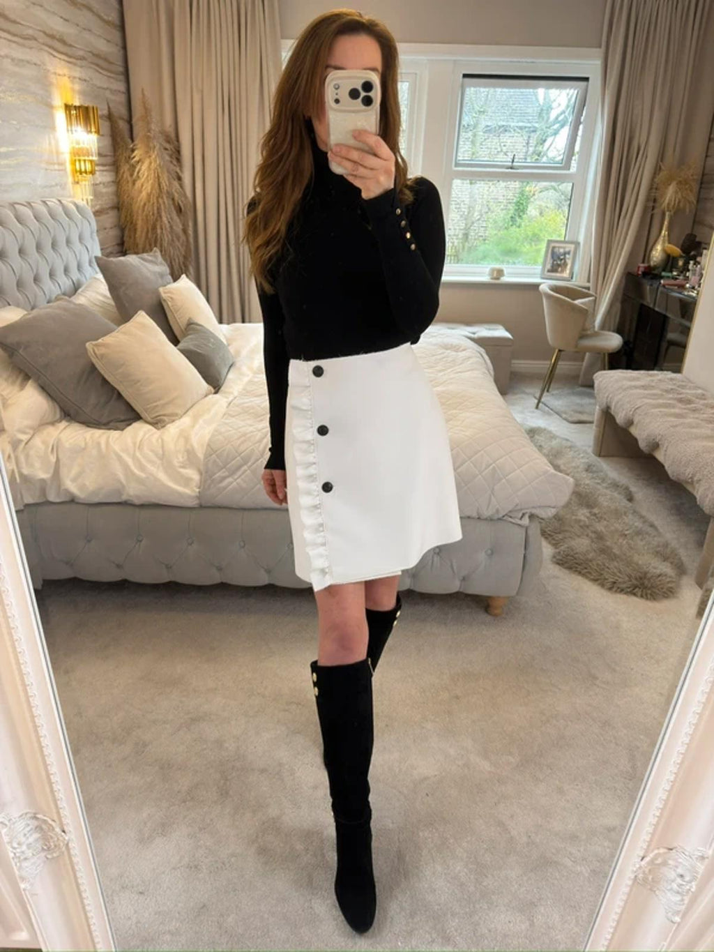 MSGM Milano White Frill Skirt Medium