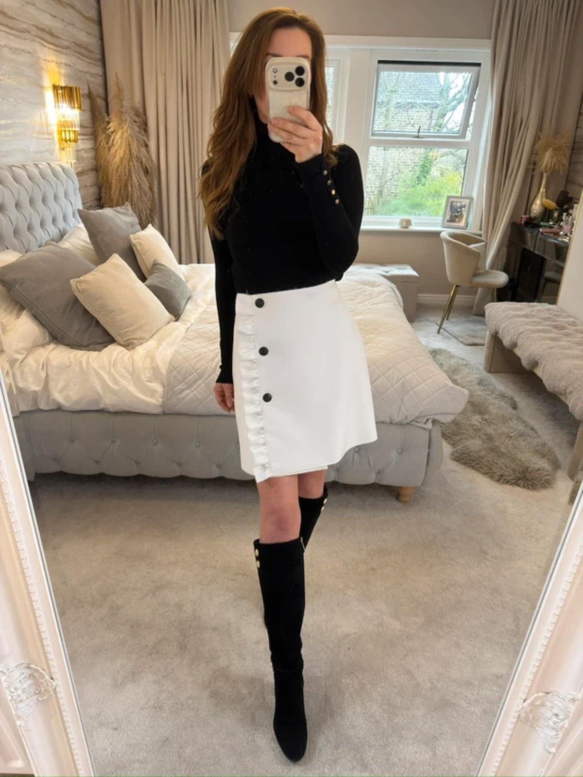 MSGM Milano White Frill Skirt Medium