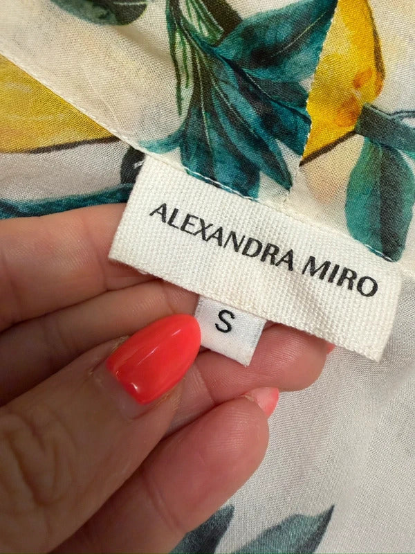 Alexandra Miro Chloe Gown Sorento White Lemon Maxi Kimono Small
