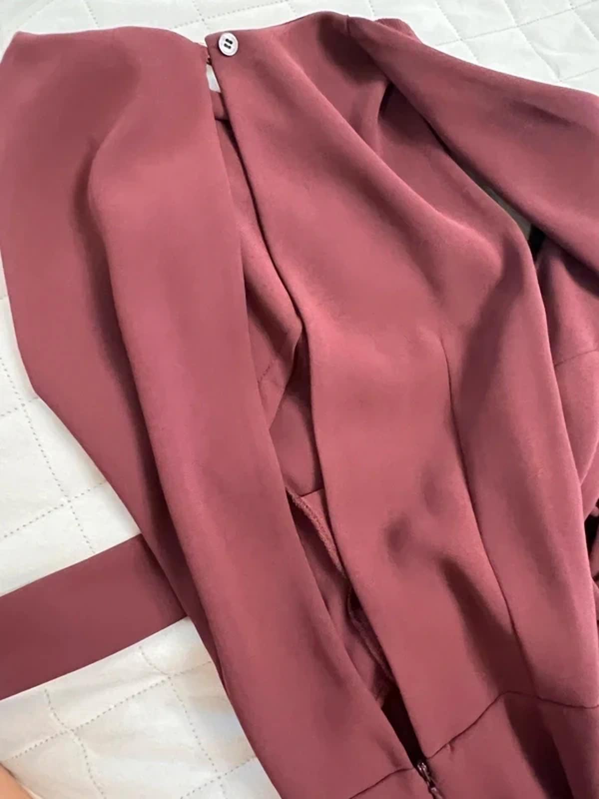 Topshop Burgundy Cropped Jumpsuit 8