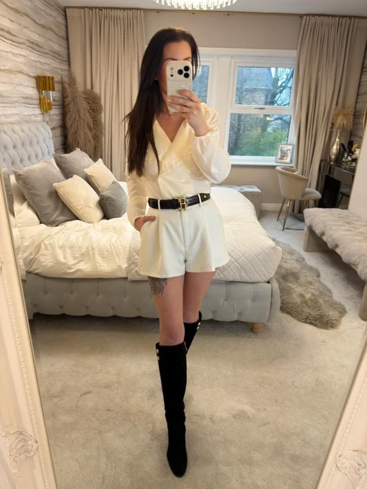New Look Cream Frill Collar Boho Blouse 6