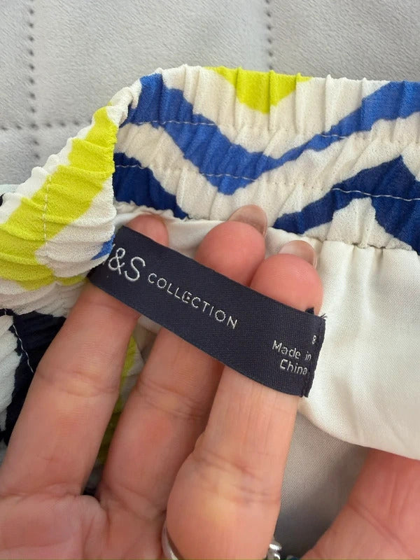 M&S Multicoloured Pleated Midi Skirt 8