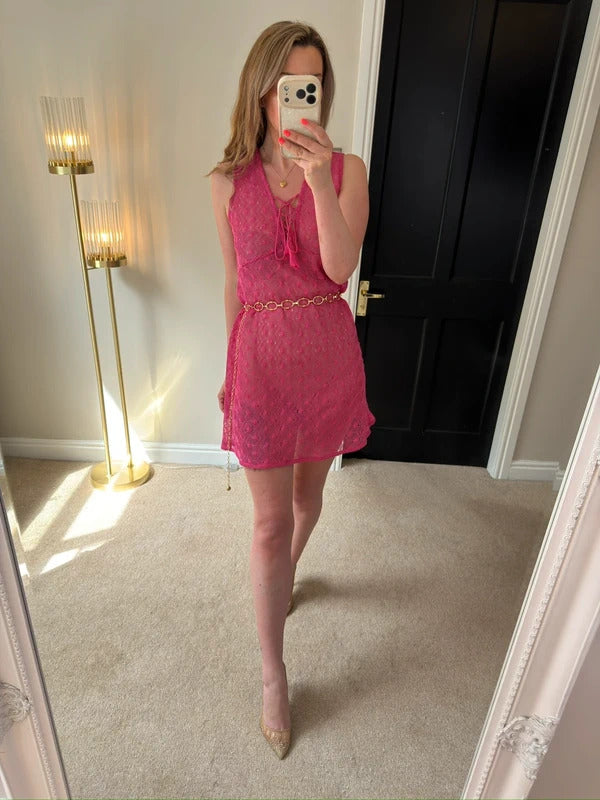 BNWT Papaya Pink Sheer Lace Cover Up Small