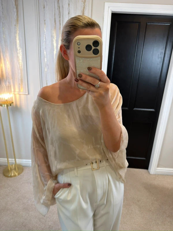 Boutique Cream Relaxed Fit Blouse One Size