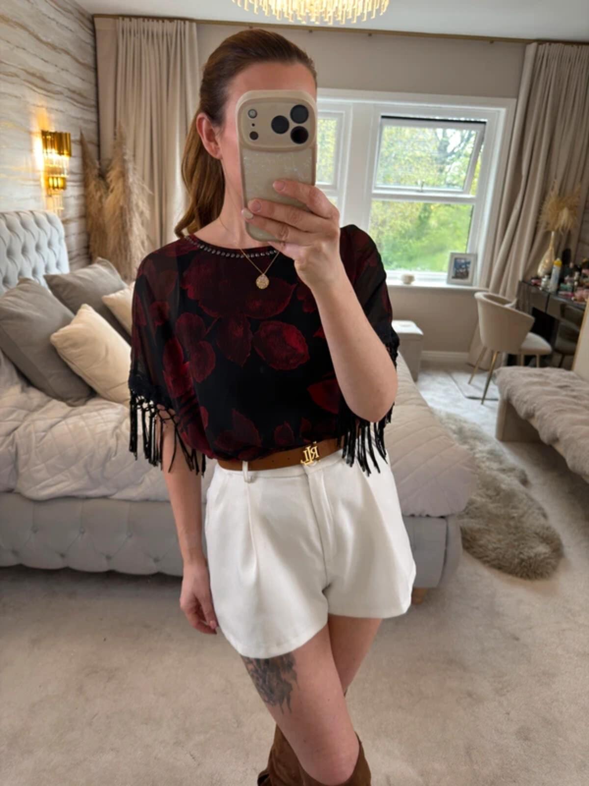 Next Black & Red Tassel Blouse 10