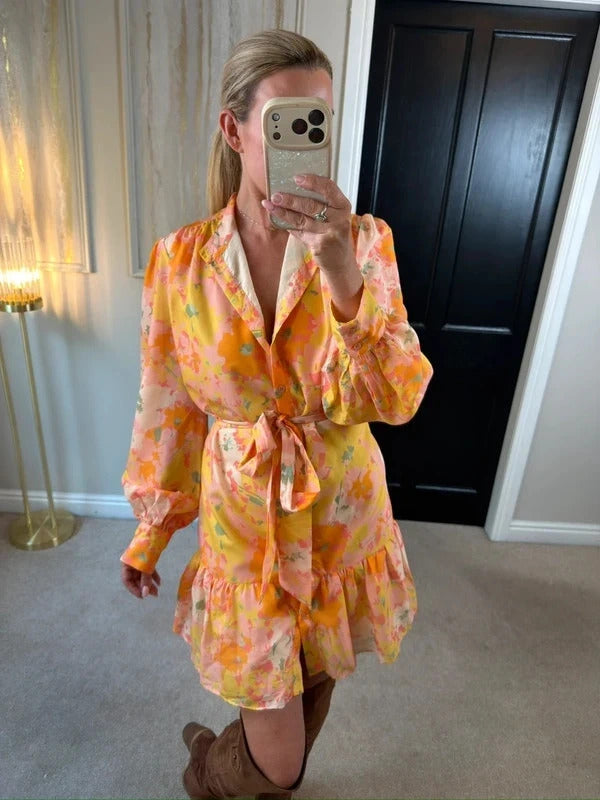 Oasis Multicoloured Floral Belted Shirt Dress 18