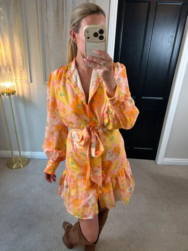 Oasis Multicoloured Floral Belted Shirt Dress 18