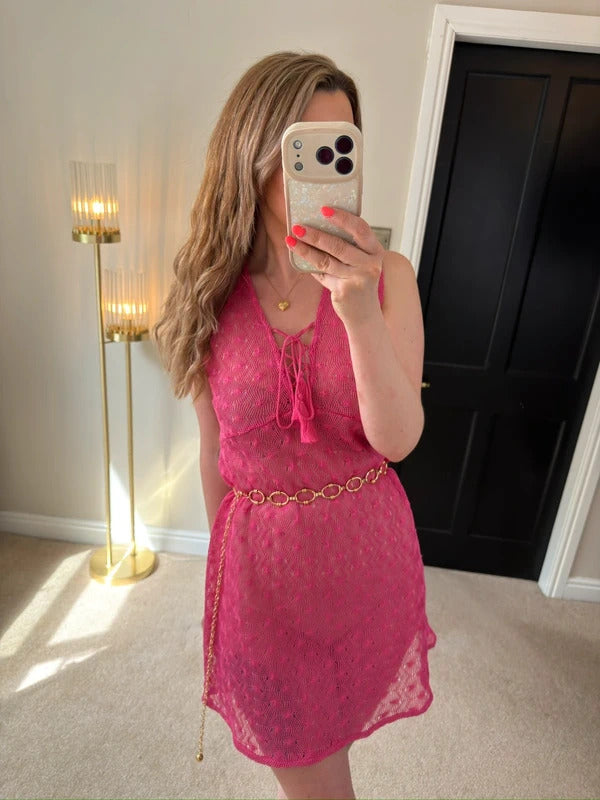 BNWT Papaya Pink Sheer Lace Cover Up Small