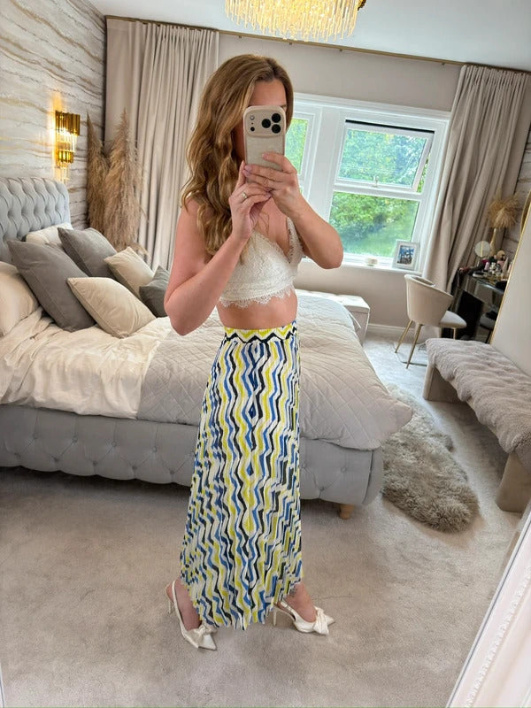 M&S Multicoloured Pleated Midi Skirt 8