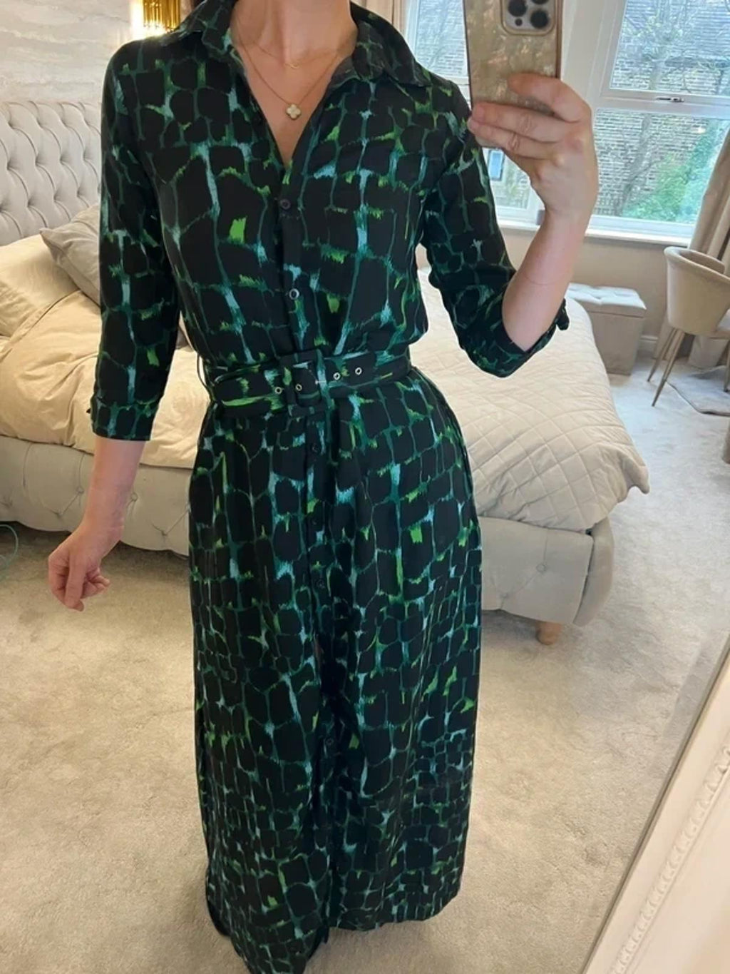 Dancing Leopard Green Maxi Dress 6