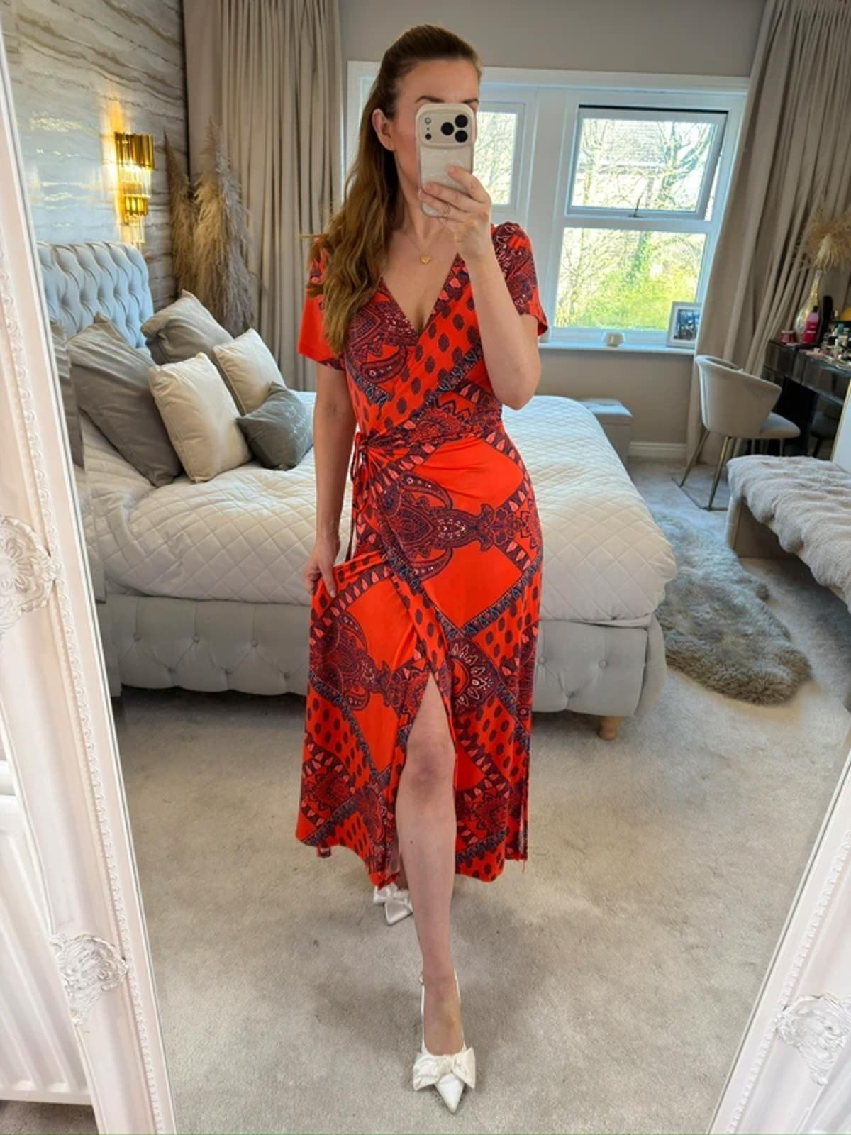 Sosandar Paisley Wrap Dress 10