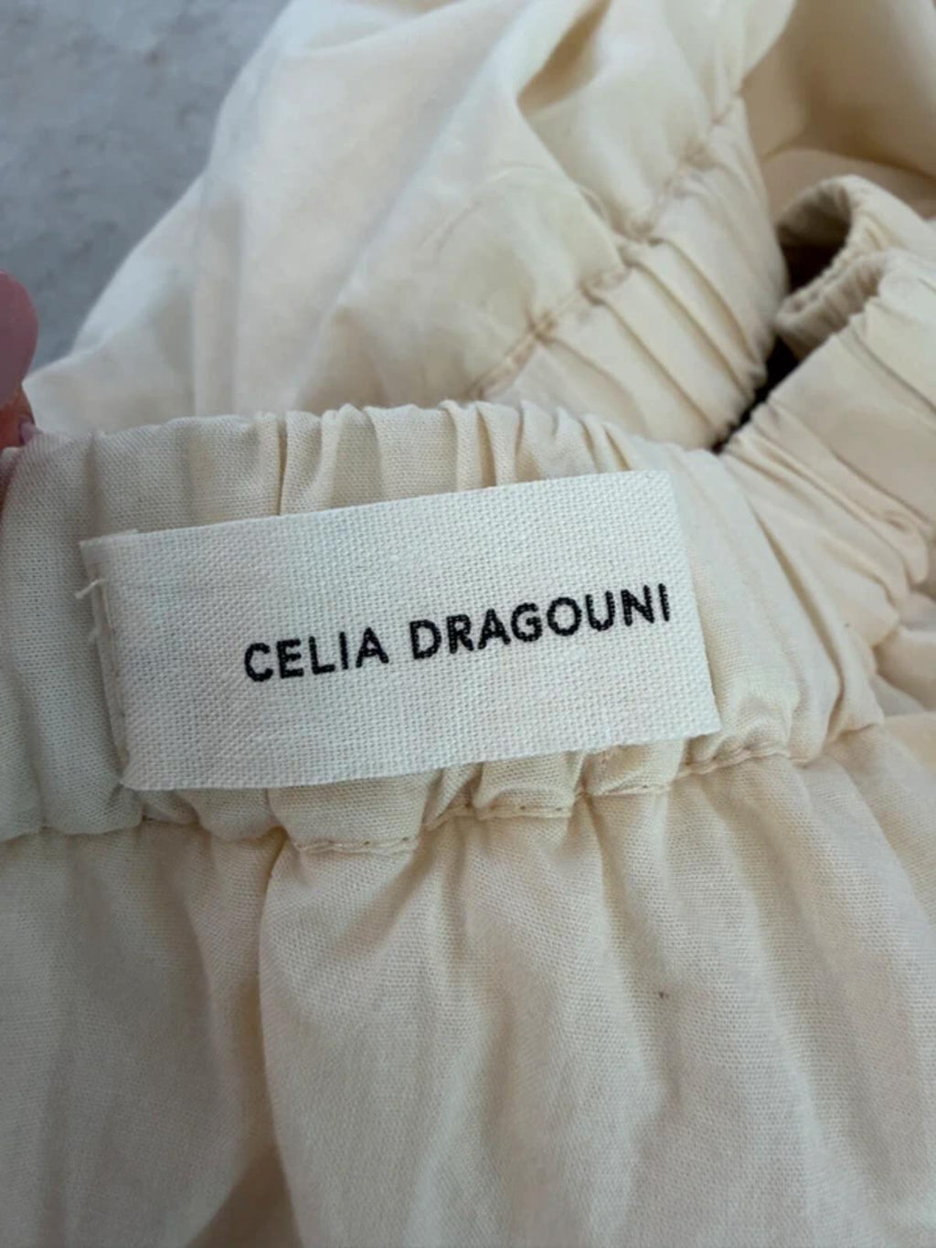 Celia Dragouni Cream Boho Tassel Blouse