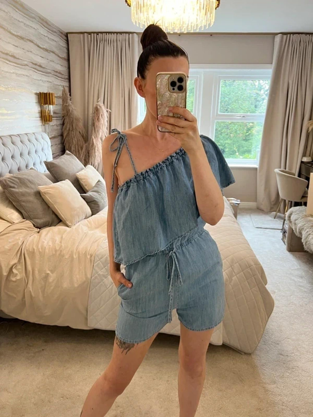 Next Denim Asymmetrical Playsuit 6