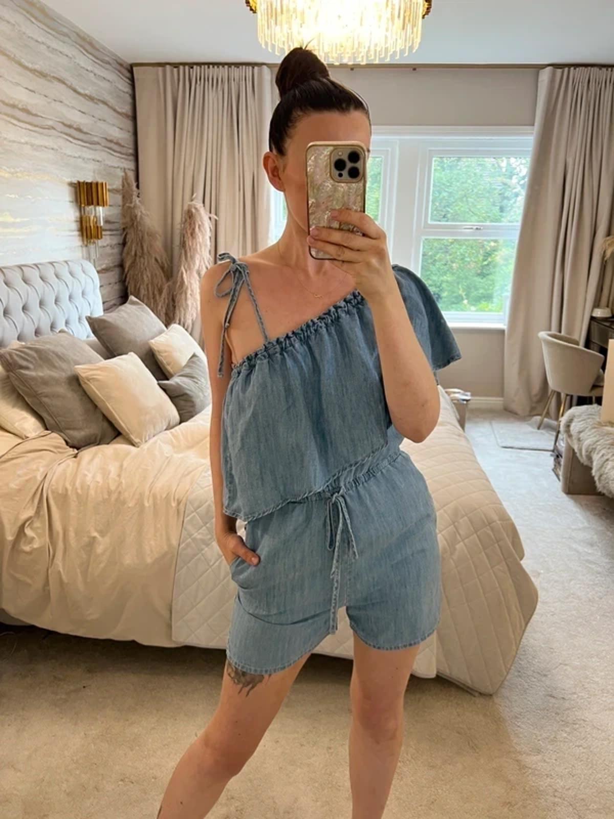 Next Denim Asymmetrical Playsuit 6