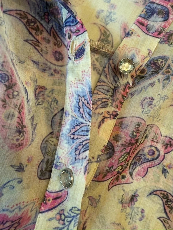 River Island Multicoloured Paisley Frill Blouse 16