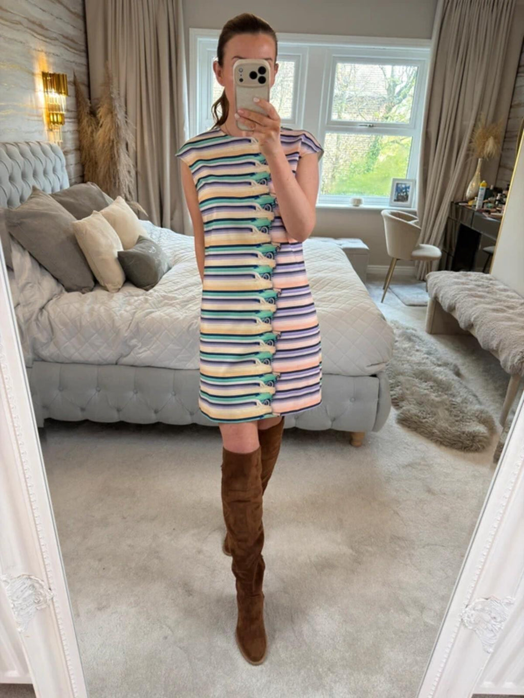 Ted Baker Vintage Charae Car Print Shift Dress 10